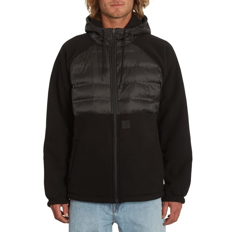 Volcom Muzzar Fuzzar Zip Lined Fleece Black MEDIUM