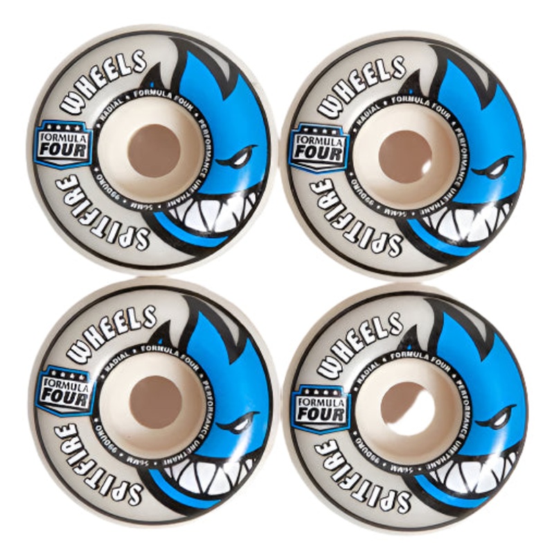 Spitfire F4 Radial Wheels Natural/Blue 56MM 99D 56mm