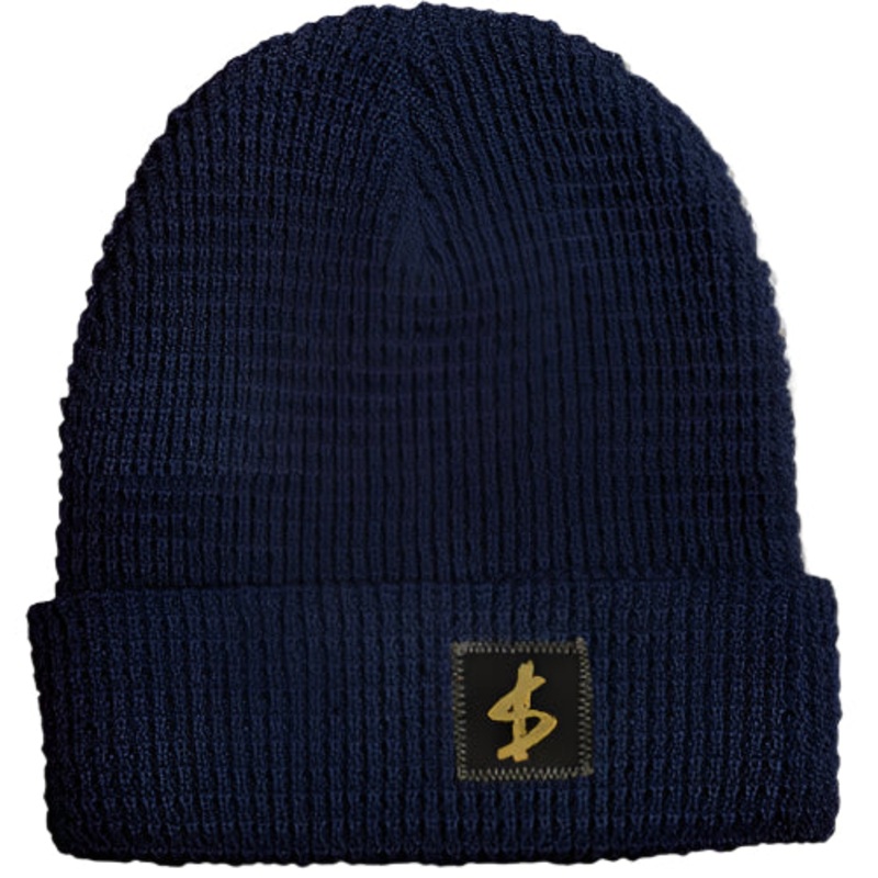 $lave Standard Label Waffle Beanie – Navy OS