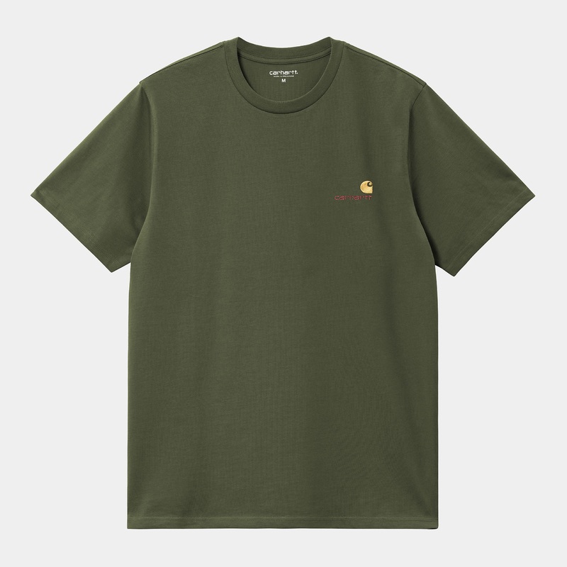 Carhartt WIP – American Script T-Shirt – Tarragon Small