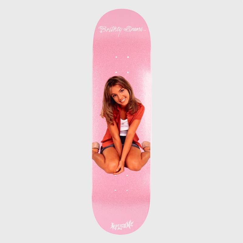 Welcome Skateboards – 8.5″ Britney Spears Baby One More Time Skateboard Deck – Pink Glitter