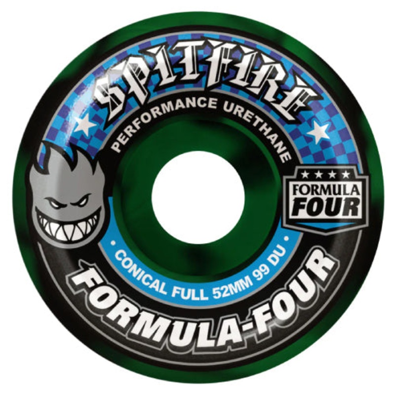 Spitfire F4 Conical Full Green/Black Swirl Wheels 52MM 99D 52mm