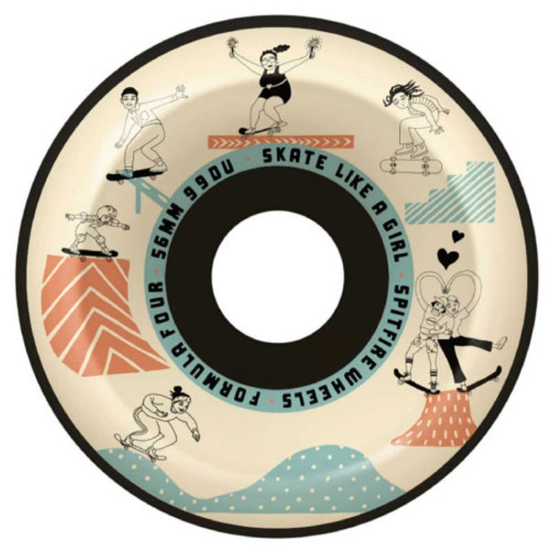Spitfire F4 Conical Full Skate Like a Girl Wheels Black 56MM 99D 56mm