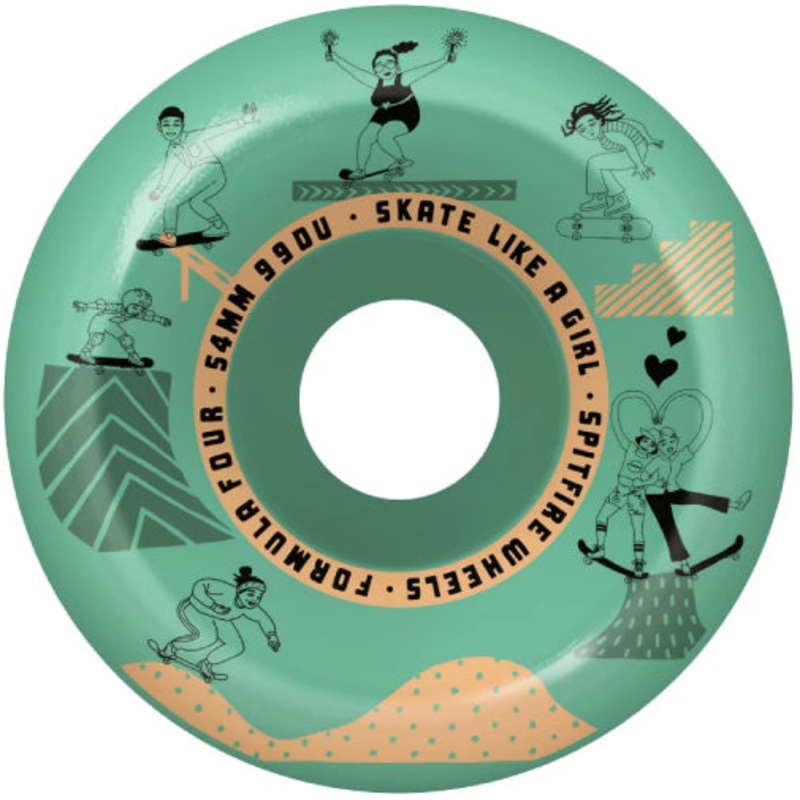 Spitfire F4 Conical Full Skate Like a Girl Wheels Mint 54MM 99D 54mm
