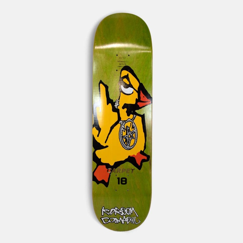 Carpet Company – 8.38″ Kareem Campbell Duck You  Skateboard Deck (Green Stain)