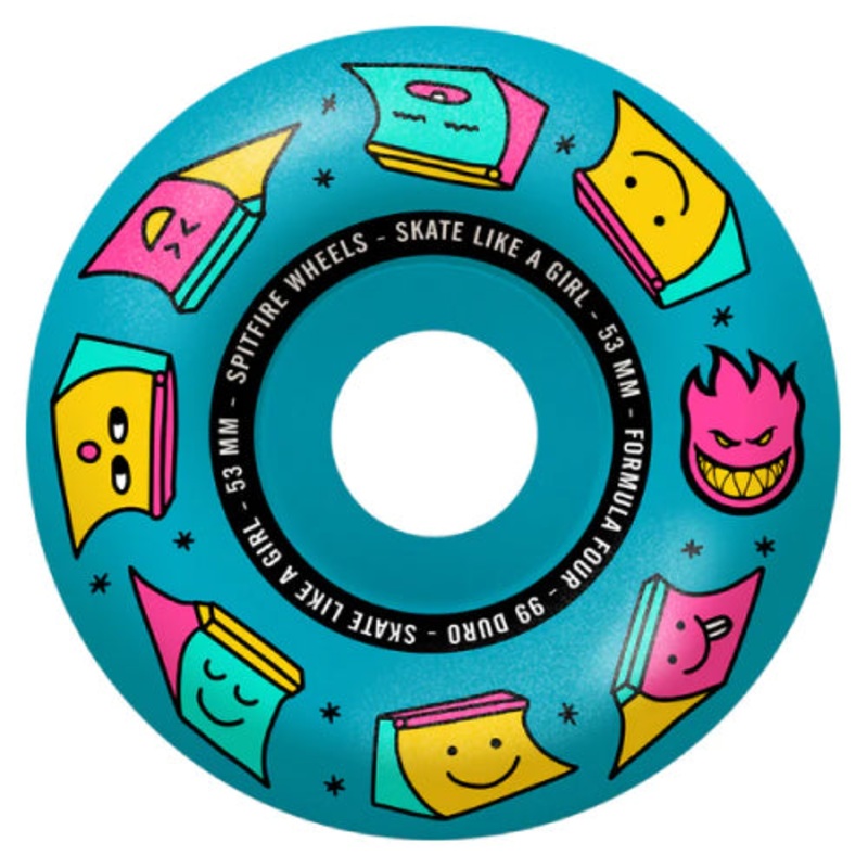 Spitfire F4 Radial Skate Like a Girl Wheels Blue 53MM 99D 53mm