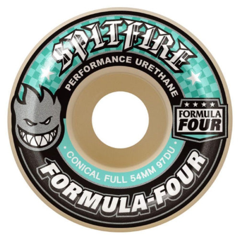 Spitfire F4 Conical Full Natural/Teal Wheels 97D 54mm