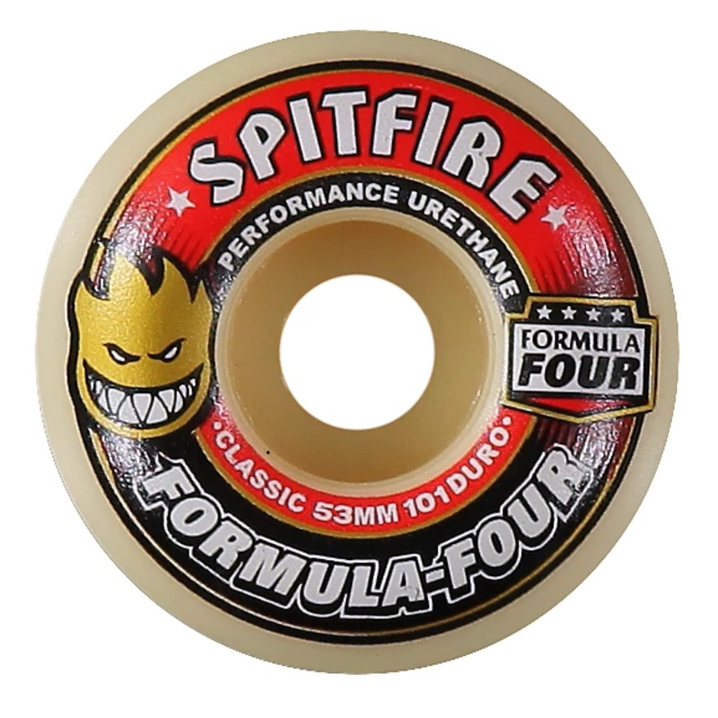 Spitfire Formula Four Conical Full Red, Black Wheels 53MM 101D 53mm