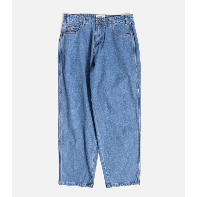 Cash Only Logo Baggy Denim Jeans 28 Washed Indigo