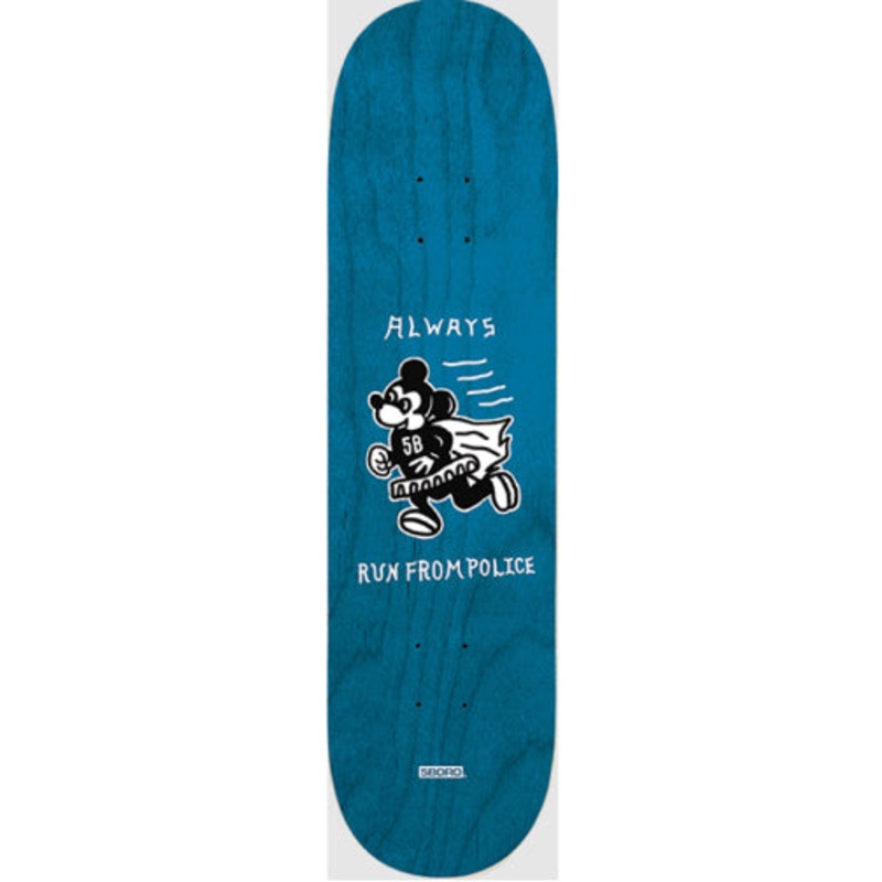 5Boro Always Run From Police Blue Skateboard Deck 8.25″ 8.25″