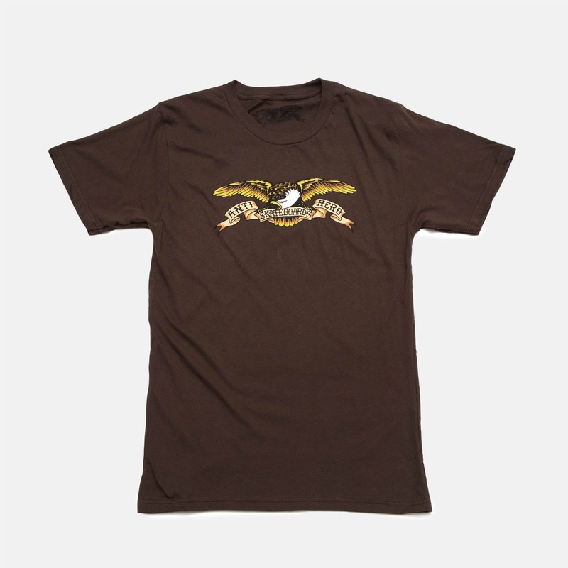 Anti Hero Skateboards – Eagle T-Shirt – Brown / Black Small
