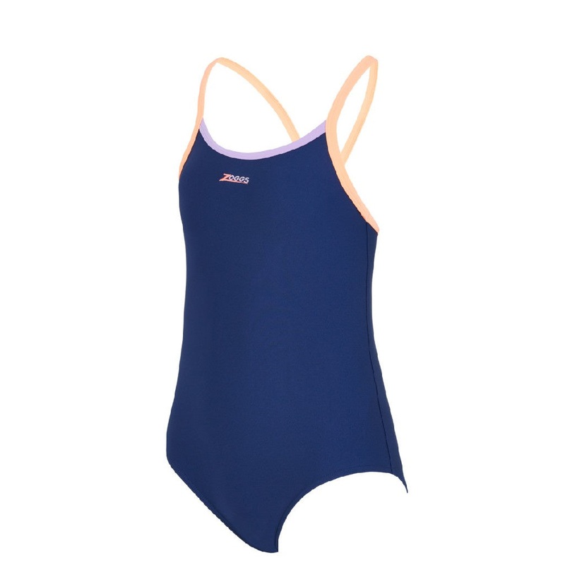 GIRLS KERRAWA STRIKEBACK SWIMSUIT AGE 8 (28) NAVY/PURPLE/CORAL
