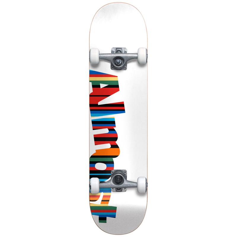Side Stripe FP Complete 7.75 Skateboard Complete WHITE 7.75