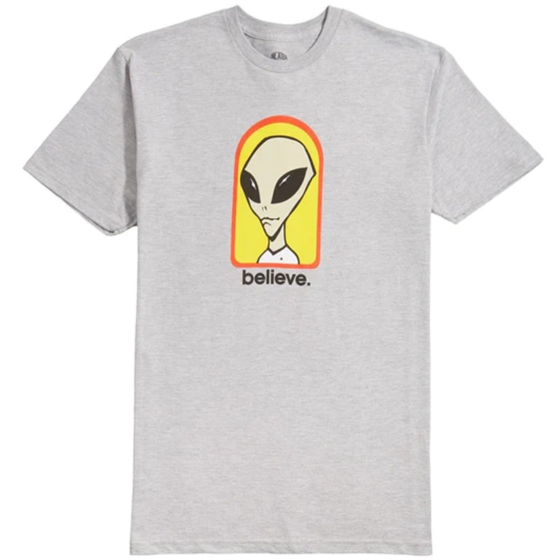 ALIEN WORKSHOP BELIEVE SHIRT HEATHER GREY MEDIUM