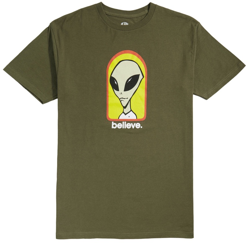 ALIEN WORKSHOP BELIEVE SHIRT OLIVE SMALL