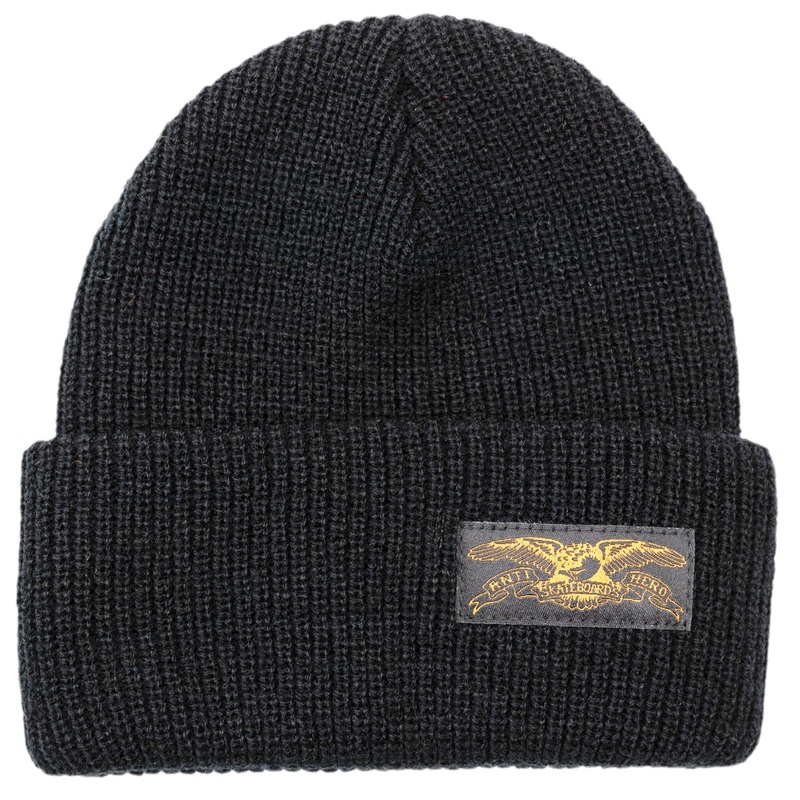 Antihero Stock Eagle Black Cuff Beanie Black