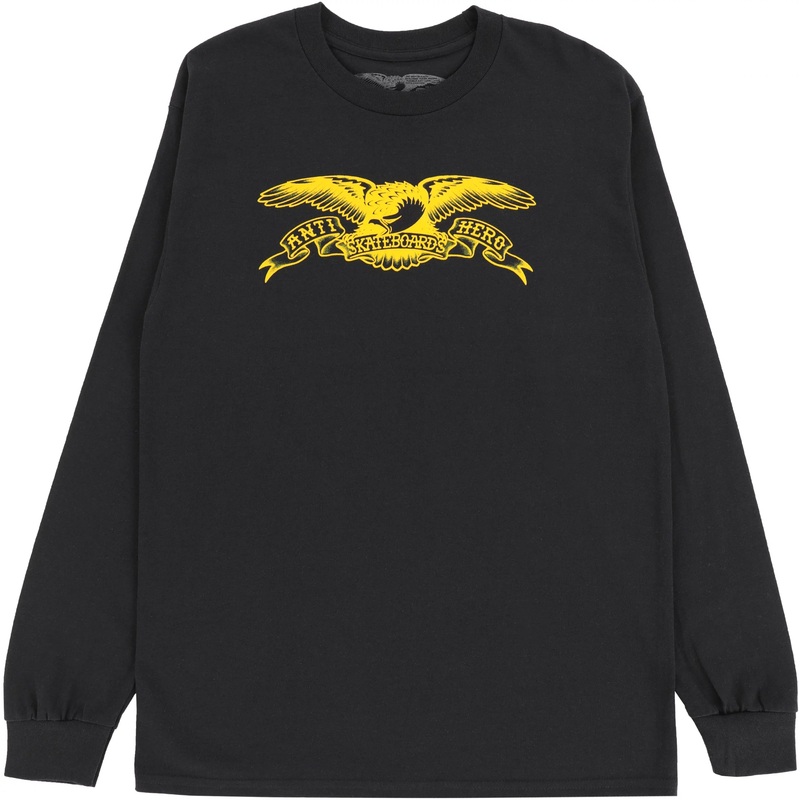 ANTIHERO BASIC EAGLE LONGSLEEVE T-SHIRT BLACK/GOLD MEDIUM