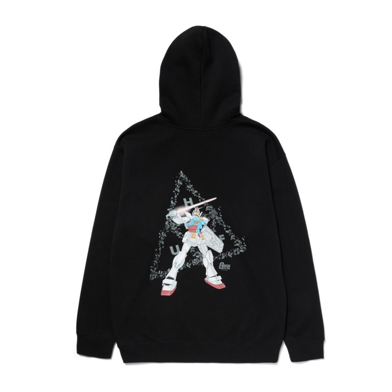 HUF X GUNDAM TRIPLE TRIANGLE PULLOVER HOOD BLACK MEDIUM