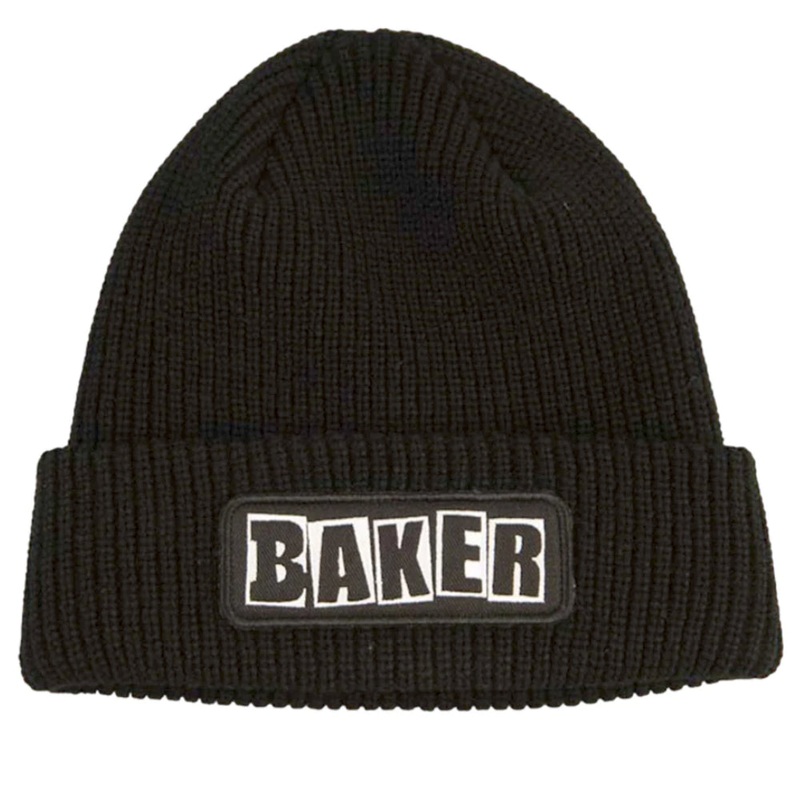 Baker Brand Logo Black Patch Beanie Black
