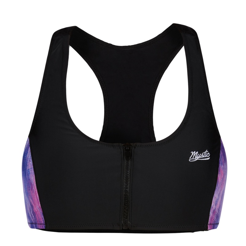 Zipped Bikini Top Black M