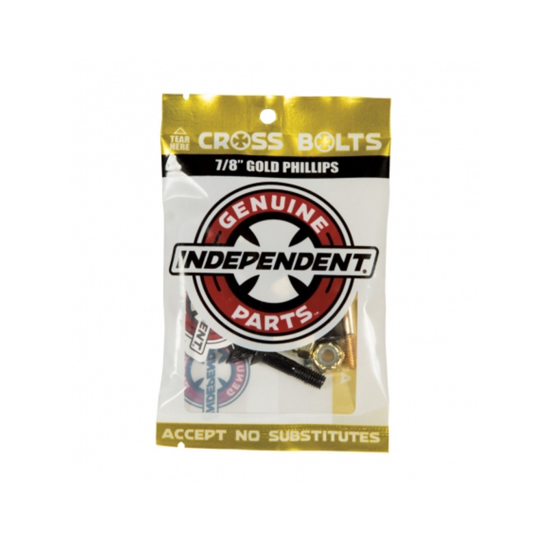 Independent Phillips Cross Bolts Hardware 1″ Black/Gold