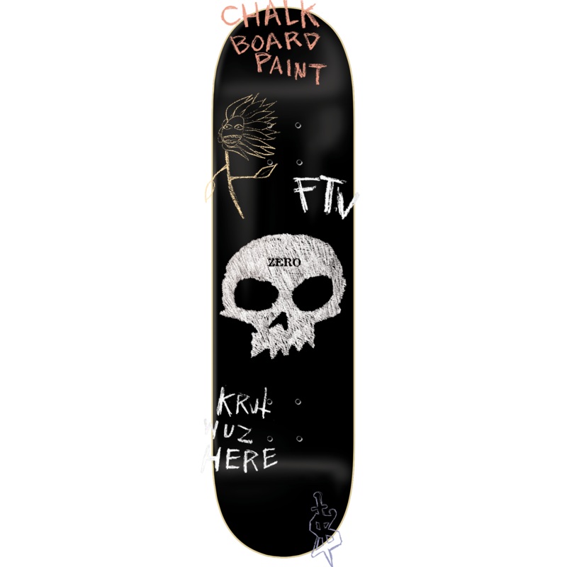 ZERO DECK SINGLE SKULL CHALKBOARD (8.25″) 8.25″