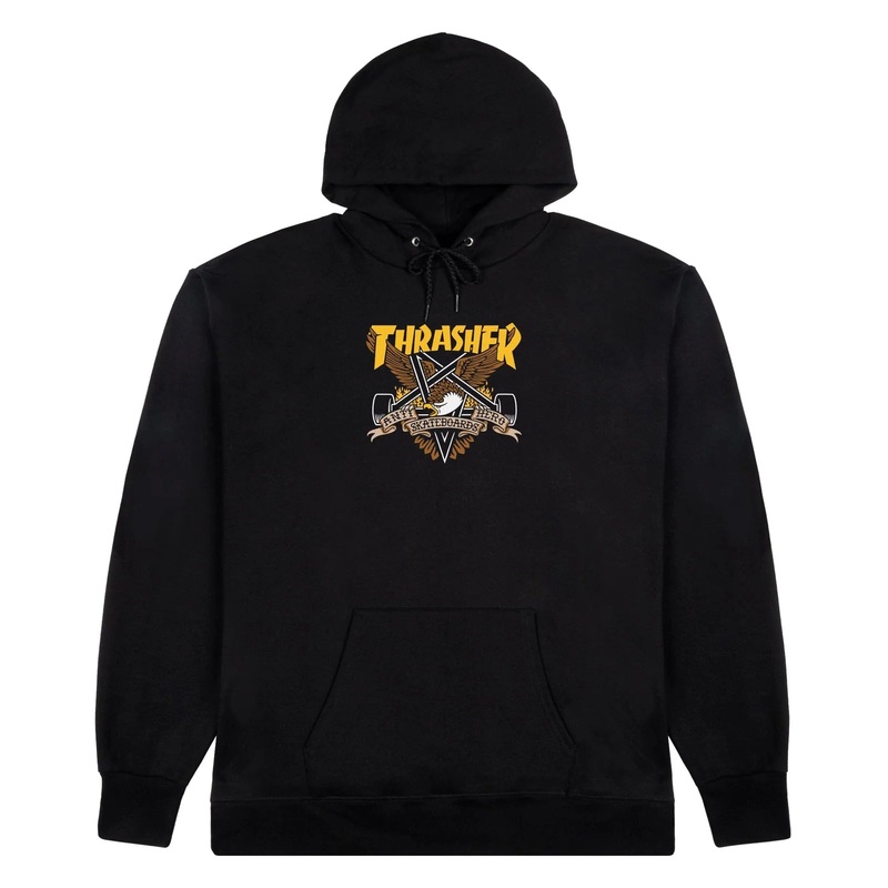 ANTIHERO X THRASHER EAGLEGRAM HOODIE BLACK MEDIUM