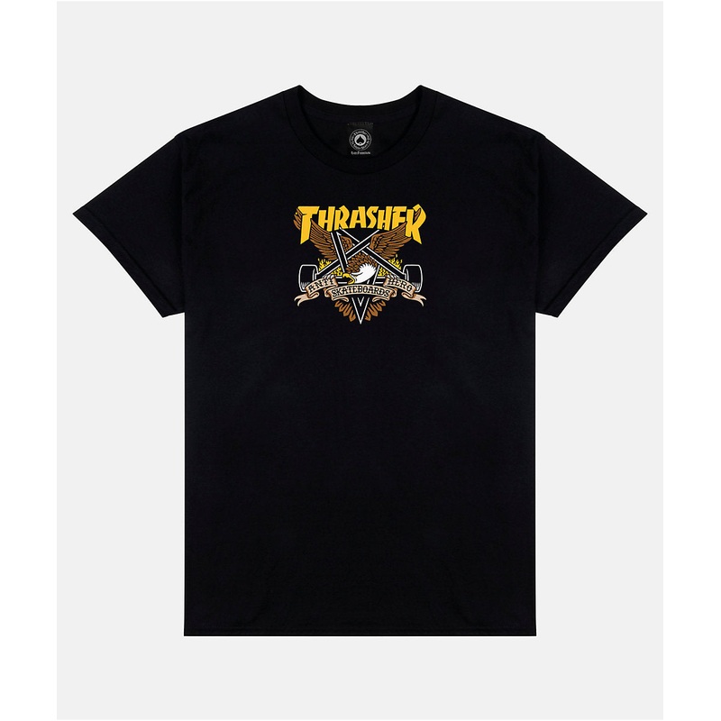 ANTIHERO X THRASHER EAGLEGRAM T-SHIRT BLACK MEDIUM