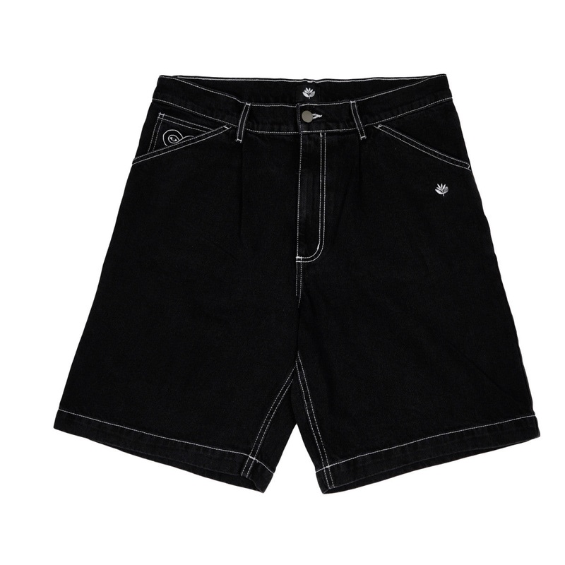 MAGENTA OG LONG DENIM SHORTS BLACK SMALL