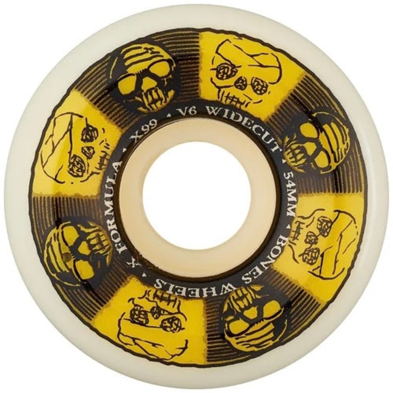 Bones X-Formula Black & Gold V6 Wide-Cut X-99a 54mm – Skateboard Wheels 54mm