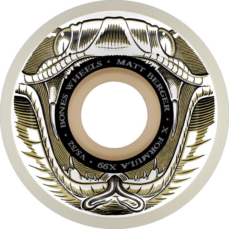 Bones X-Formula Berger Battlesnake V5 Sidecut X-99a 52mm – Skateboard Wheels 52mm