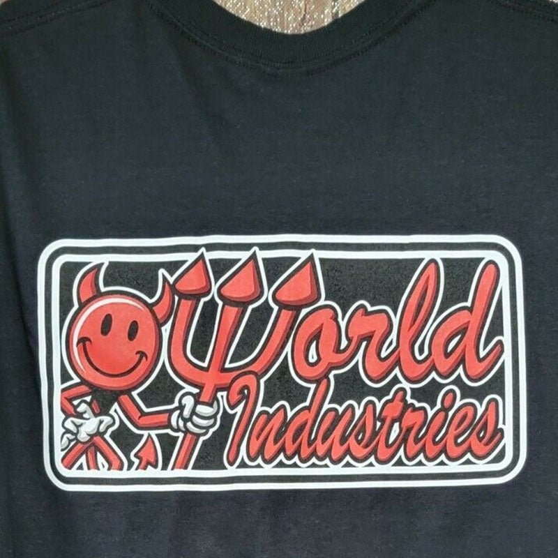 World Industries Double Devil Short Sleeve Black T-Shirts Small
