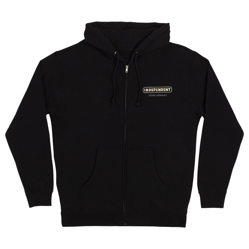 INDEPENDENT ZIP HOOD ITC STAINED BLACK SMALL