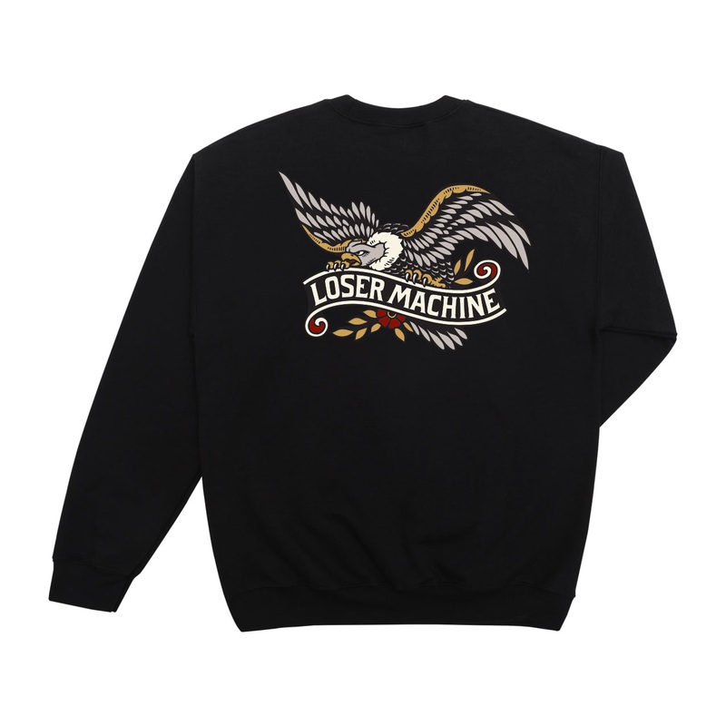 LOSER MACHINE GLORY BOUND CREW FLEECE BLACK SMALL