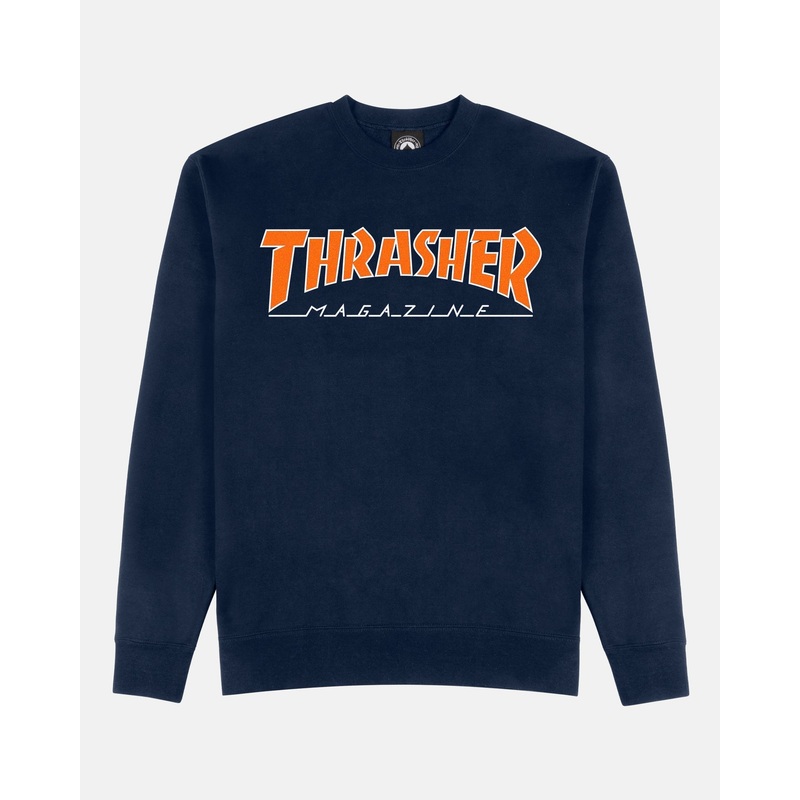 THRASHER OUTLINED CREWNECK NAVY SMALL