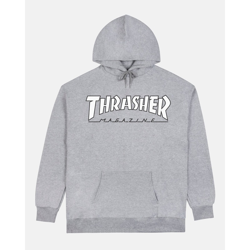THRASHER OUTLINED HOOD GREY/WHITE SMALL