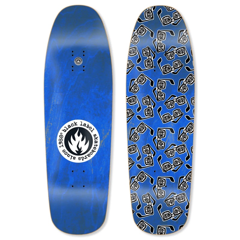 Black Label “CURB NERD” Blue Stain Deck 9.63″