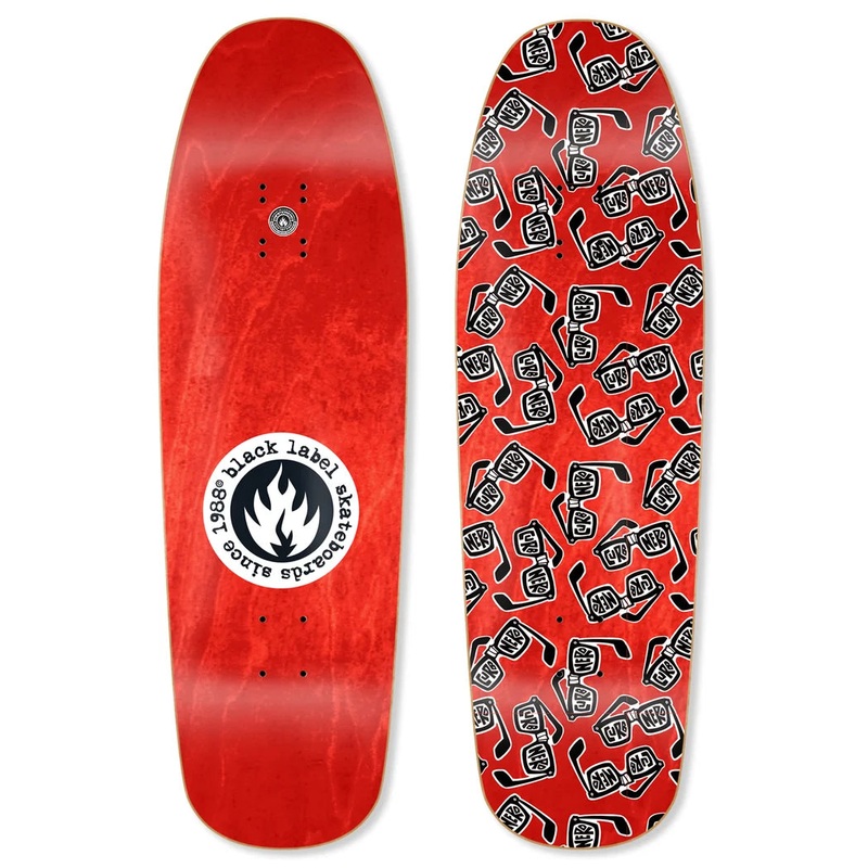 Black Label “CURB NERD” Red Stain Deck 9.63″