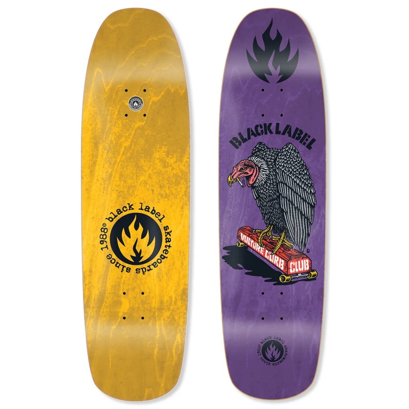 Black Label “Vulture Curb Club” Assorted Stain Deck 8.88″