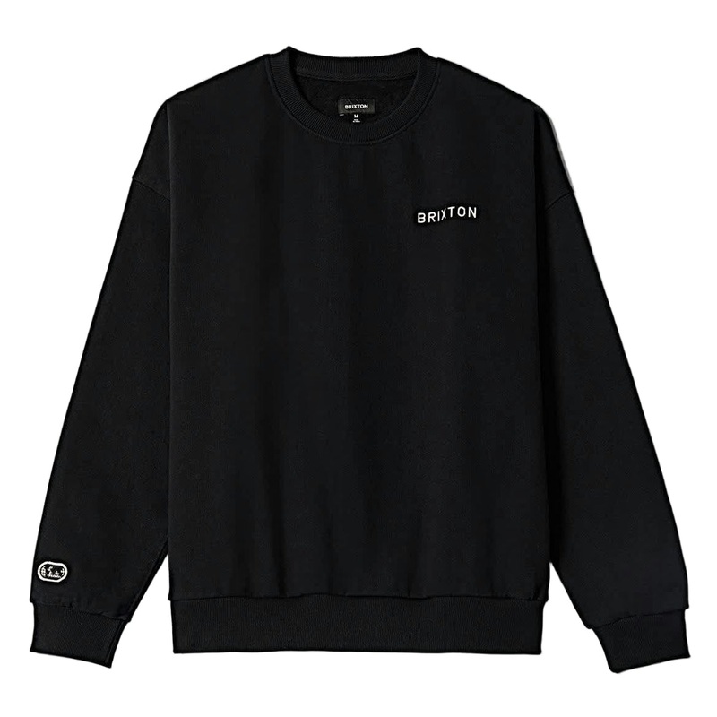BRIXTON EMBROIDERED HEAVY WEIGHT CREW BLACK SMALL