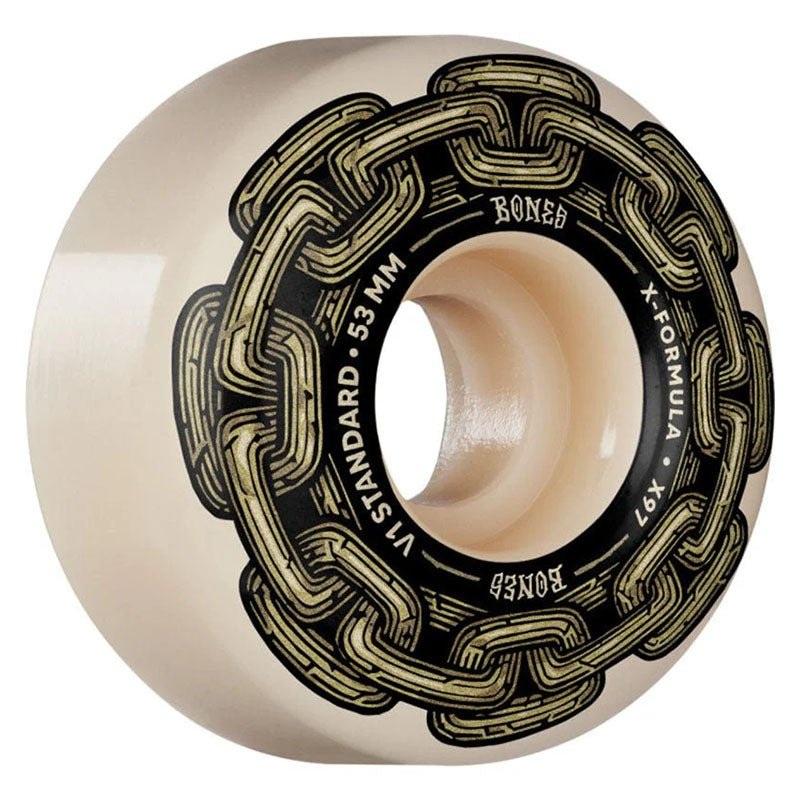 Bones 53mm 97a  X-Formula Gold Chain V1 Standard Skateboard Wheels 4pk