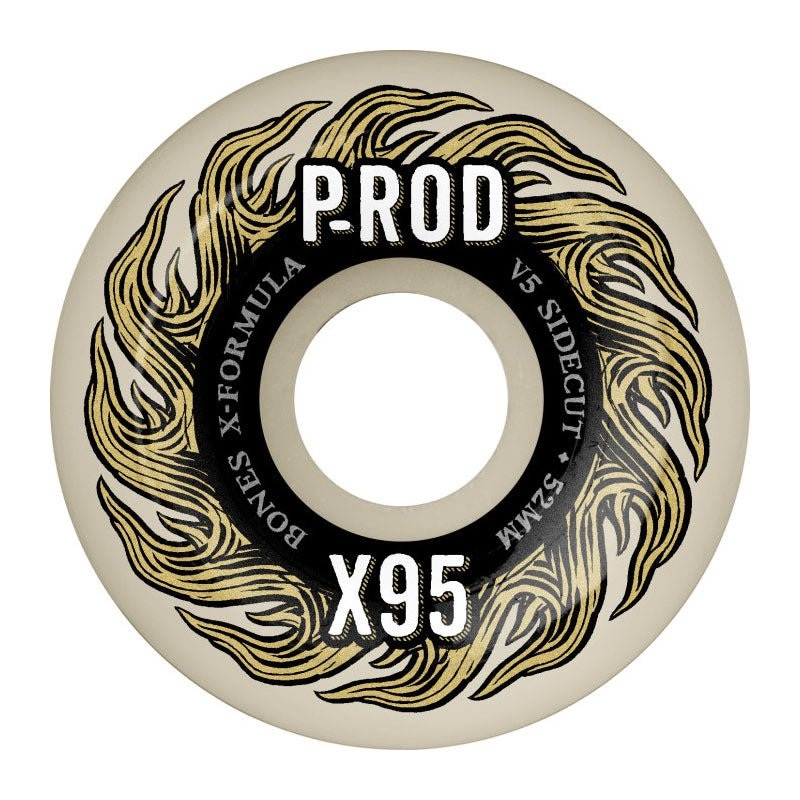 Bones 52mm 95a X-Formula P-Rod Pro V5 Sidecut Skateboard Wheels 4pk