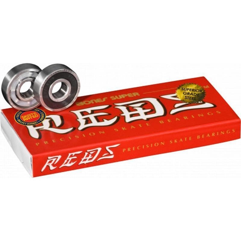 Bones SUPER REDS Skateboard Bearings (8 Pack)