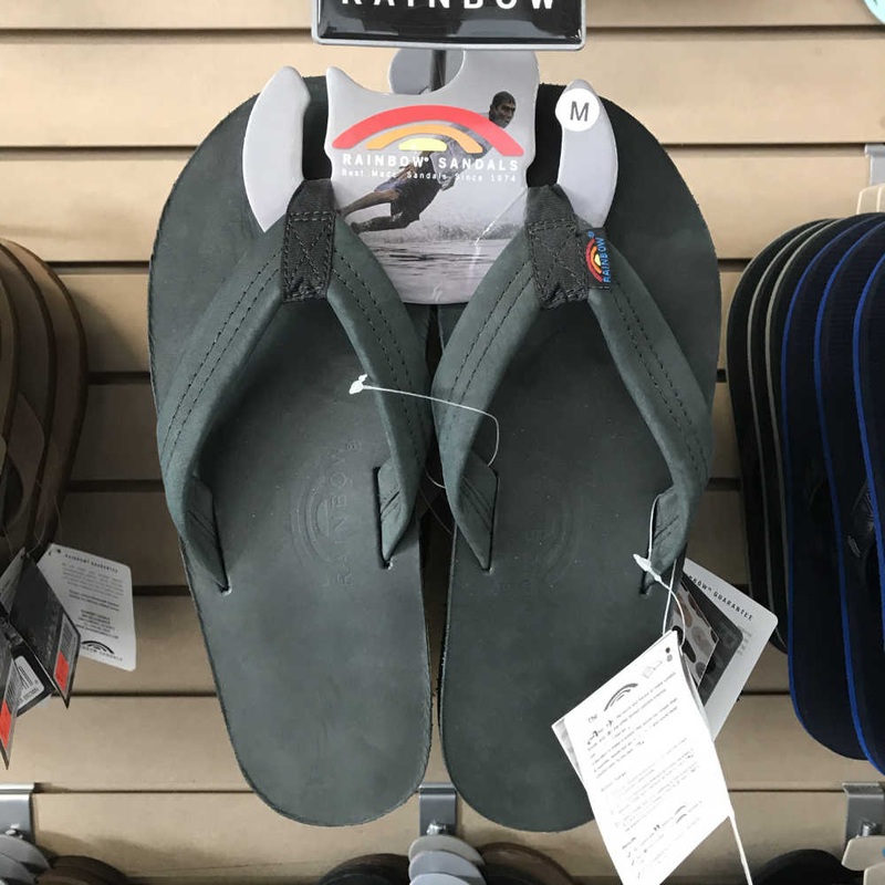 Flip Flops / Sandals – Rainbow Original – 302 ALTS Premier Leather Double Layer/Thick Strap – Mens Men’s Medium (8.5 – 9.5) – Black