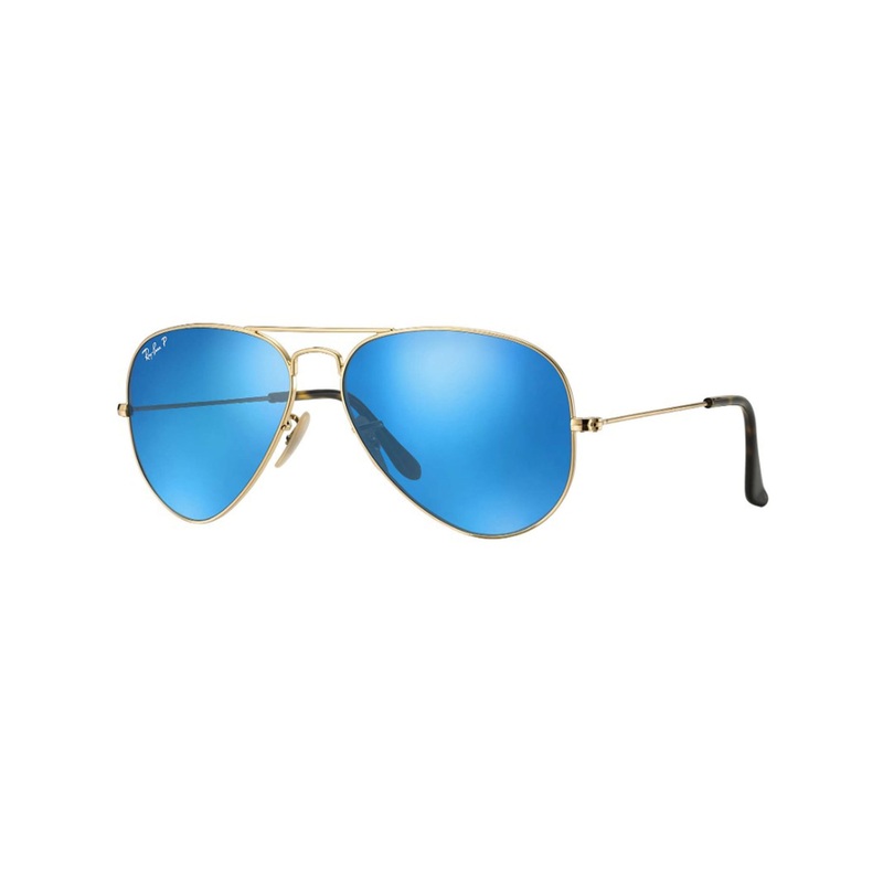 Aviator Polarized Sunglasses O/S MTL MAT GOLD/BLUE MIR POL
