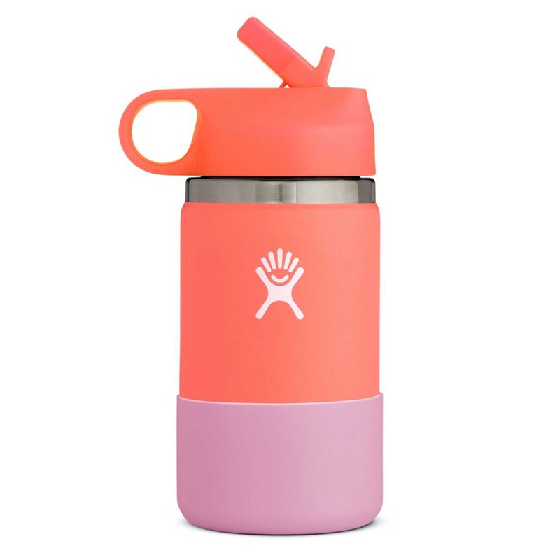 12oz Wide Mouth With Straw Lid & Boot Hibiscus Bottle (Kids) 12OZ HIBISCUS