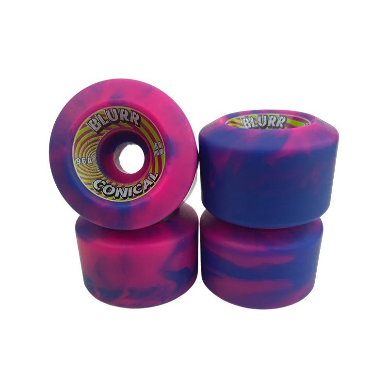 Blurr 60mm 96a Re-Issue Swirl Conical Pink/Purple Skateboard Wheels 4pk
