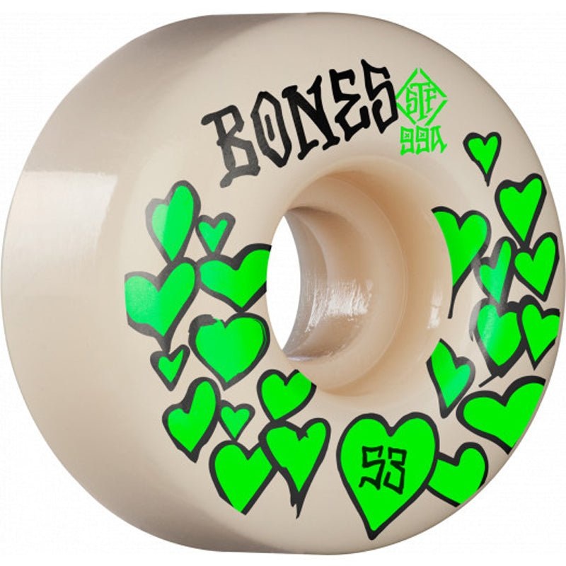 Bones 53mm 99a STF Love V4 Wide Skateboard Wheels 4pk