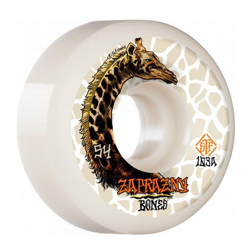 Bones 54mm 103a  PRO STF  Zaprazny Giraffe II V5 Sidecut Skateboard Wheels 4pk