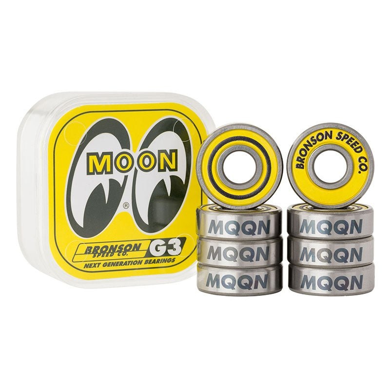 Bronson Speed Co. MOONEYES G3 Skateboard Bearings (8 Pack)